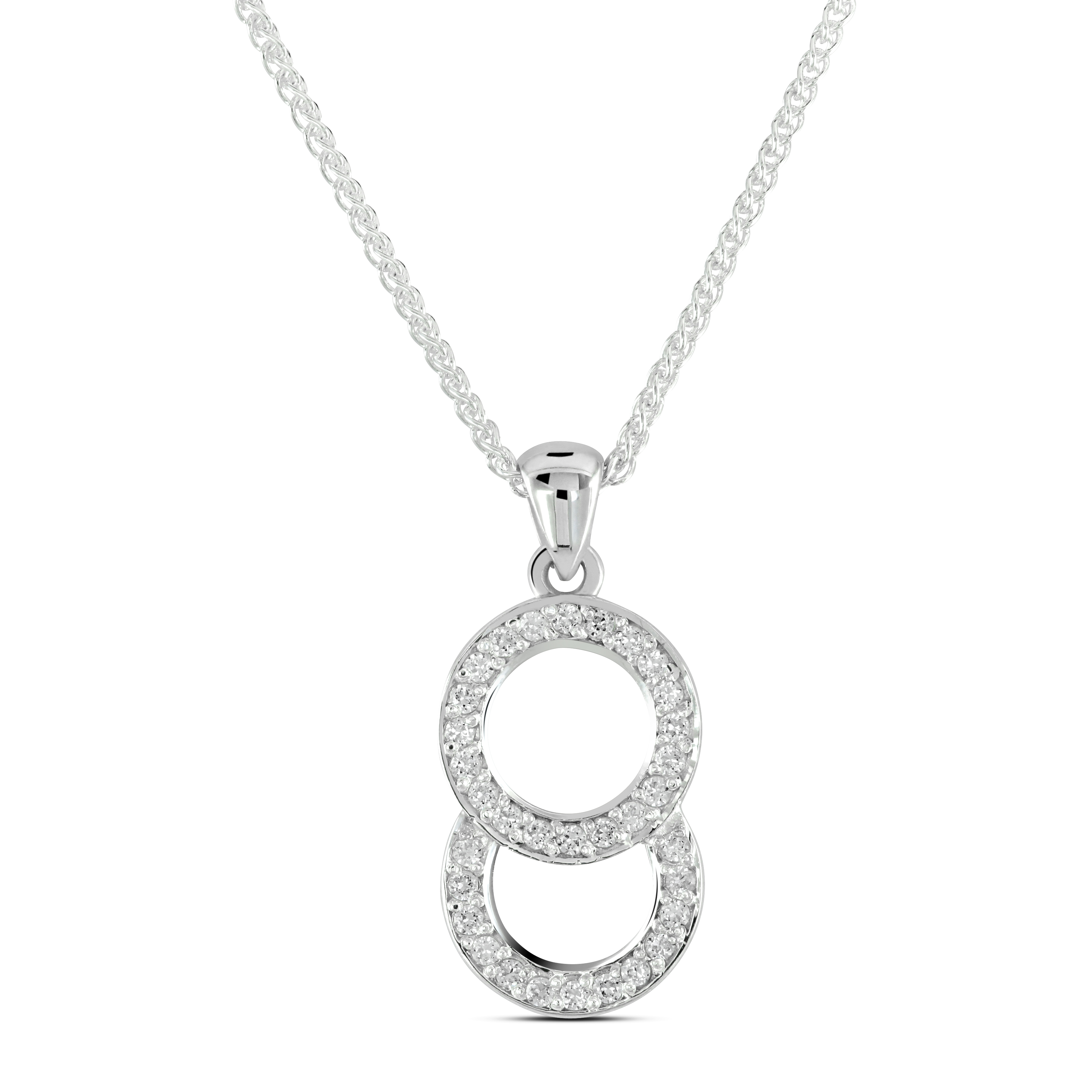 Diamond Circle Pendant, 18 Inch Chain, 0.35CT | Kensington Jewellery